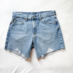GAP Blue Jean Shorts with Frayed Hem and Distressed Details - Size 6